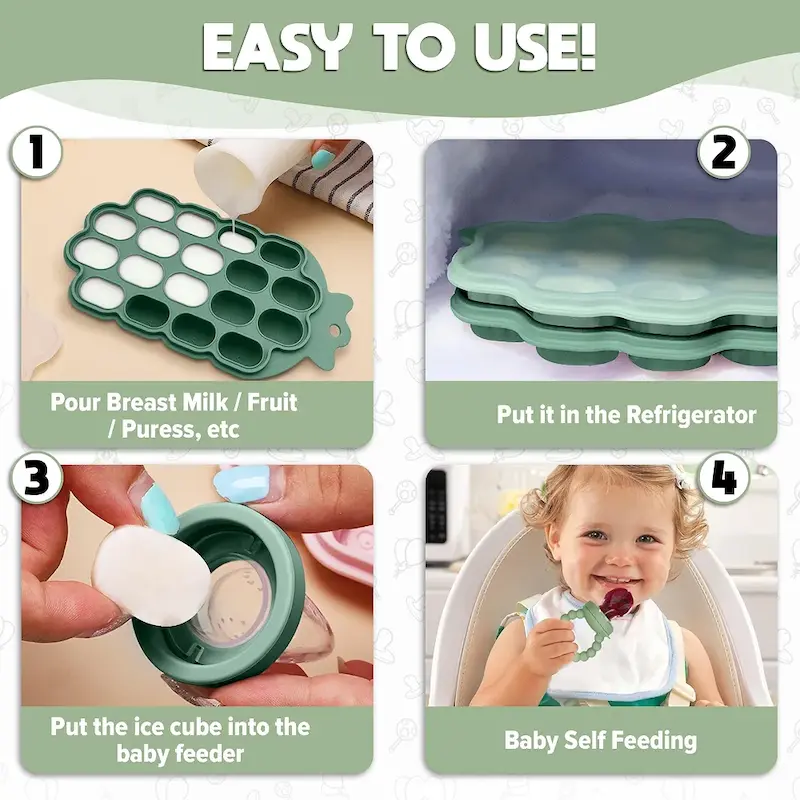 ست ظرف غذا و غذاخوری سیلیکونی نوزاد اوودوئه | O'doe Baby Weaning Set - 15 Pcs