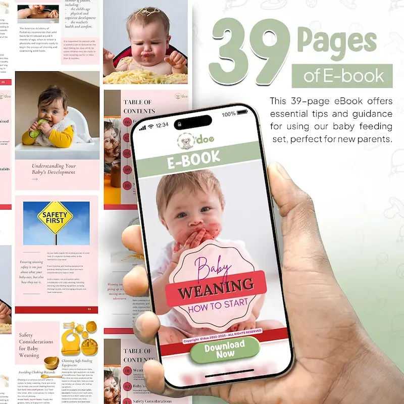 ست ظرف غذا و غذاخوری سیلیکونی نوزاد اوودوئه | O'doe Baby Weaning Set - 15 Pcs