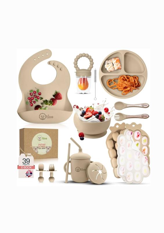 ست ظرف غذا و غذاخوری سیلیکونی نوزاد اوودوئه | O'doe Baby Weaning Set - 15 Pcs