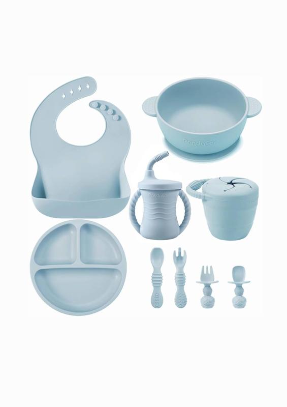 ست ظروف غذاخوری سیلیکونی نوزاد پاندا ایر |  PandaEar Silicone Baby Tableware Set - 9 Pcs