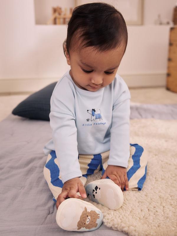 کفش کتانی نوزادی چسبی طرح مزرعه نکست | Next baby trainers