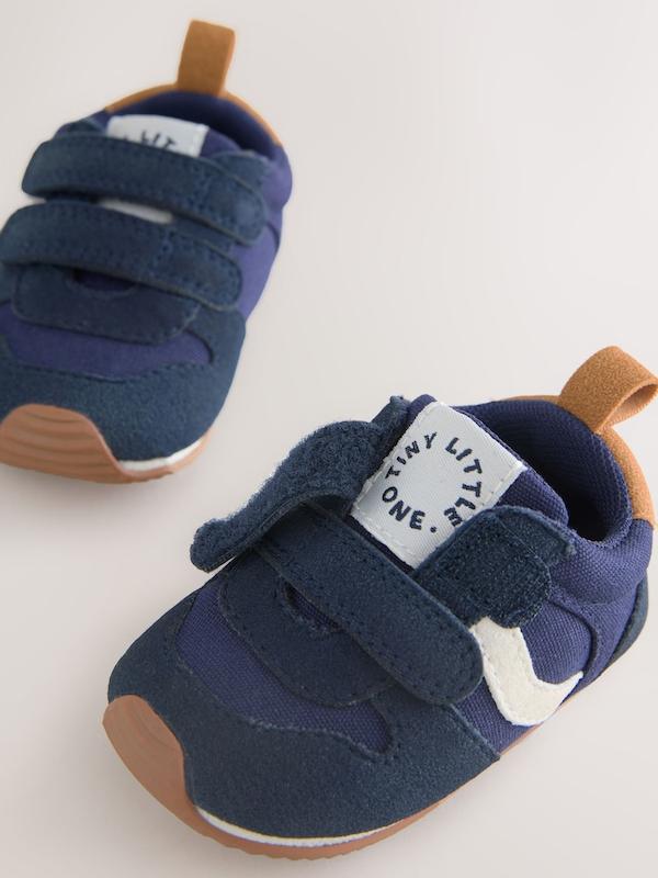 کفش کتانی نوزادی چسبی سورمه ای نکست | Next baby trainers