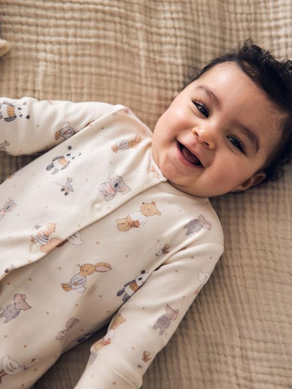 پک ۳ عددی سرهمی خواب نوزادی طرح حیوانات نکست | Next sleepsuits