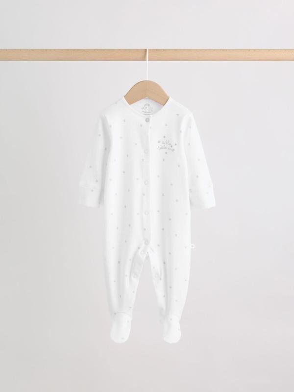 ست ۴ تکه سرهمی، بادی، کلاه و پیش‌بند نوزادی سفید نکست | Next baby clothes 