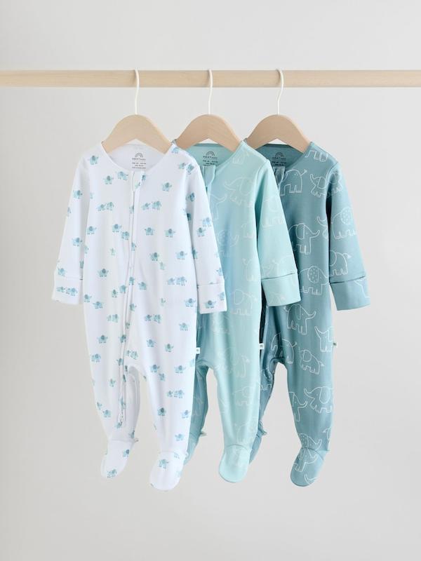 پک ۳ عددی سرهمی خواب طرح فیل آبی نکست | Next sleepsuits