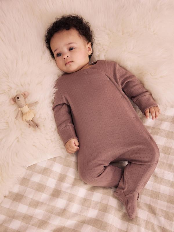 پک ۳ عددی سرهمی خواب بافت‌پوینتل خنثی نکست | Next sleepsuits
