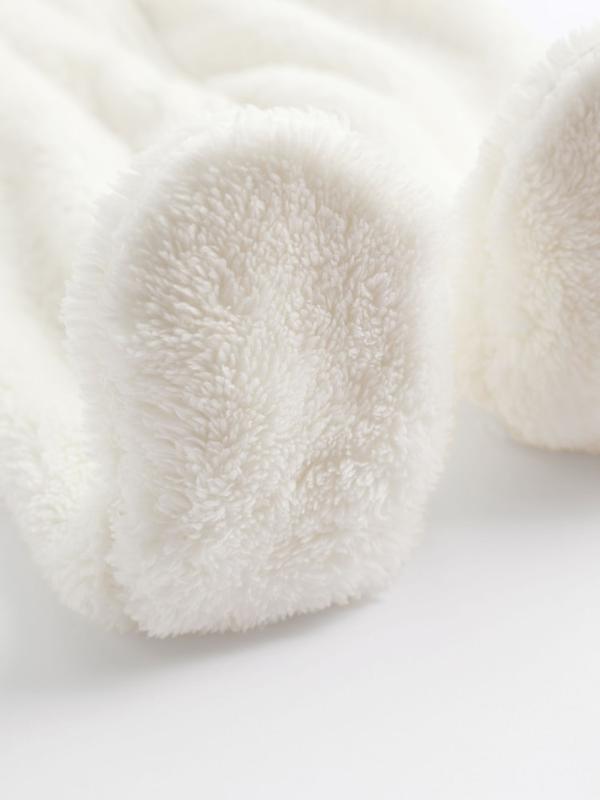 سرهمی کلاه‌دار پشمی و گرم نوزادی اکرو نکست | Next Ecru Baby Cosy Fleece  Hooded All-In-One