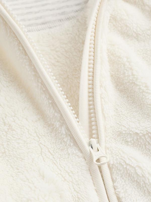 سرهمی کلاه‌دار پشمی و گرم نوزادی اکرو نکست | Next Ecru Baby Cosy Fleece  Hooded All-In-One