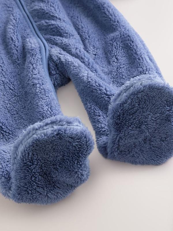 سرهمی کالس و پشمی نوزادی سرمه‌ای نکست | Next Navy Fleece Baby pramsuit