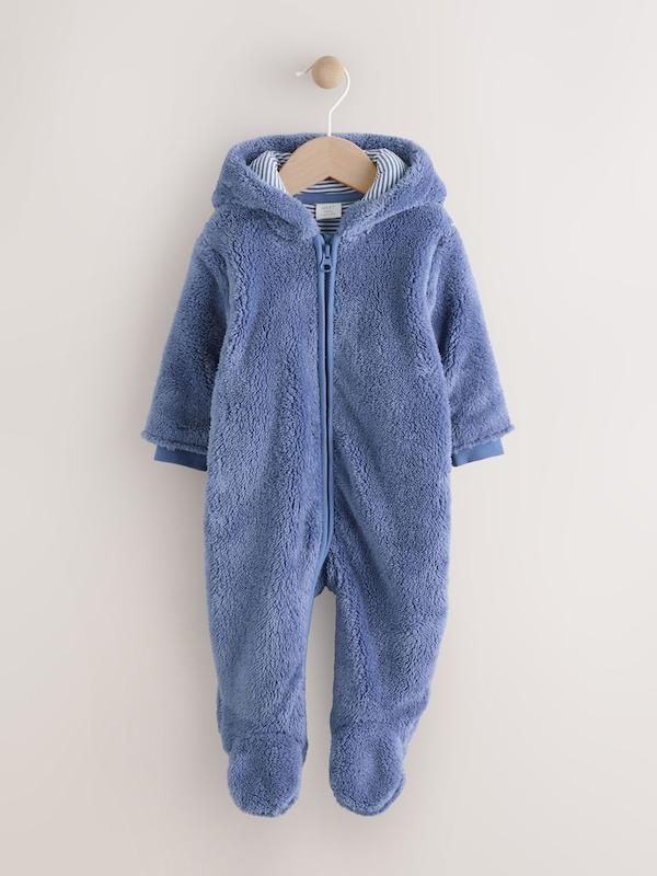 سرهمی کالس و پشمی نوزادی سرمه‌ای نکست | Next Navy Fleece Baby pramsuit