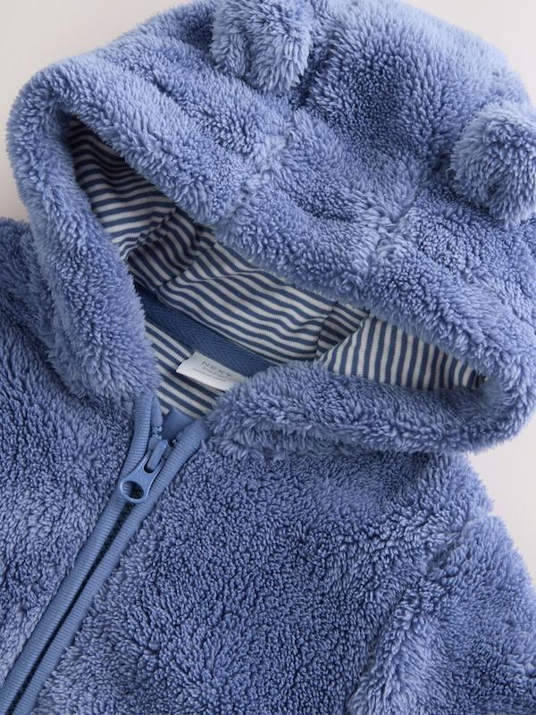 سرهمی کالس و پشمی نوزادی سرمه‌ای نکست | Next Navy Fleece Baby pramsuit