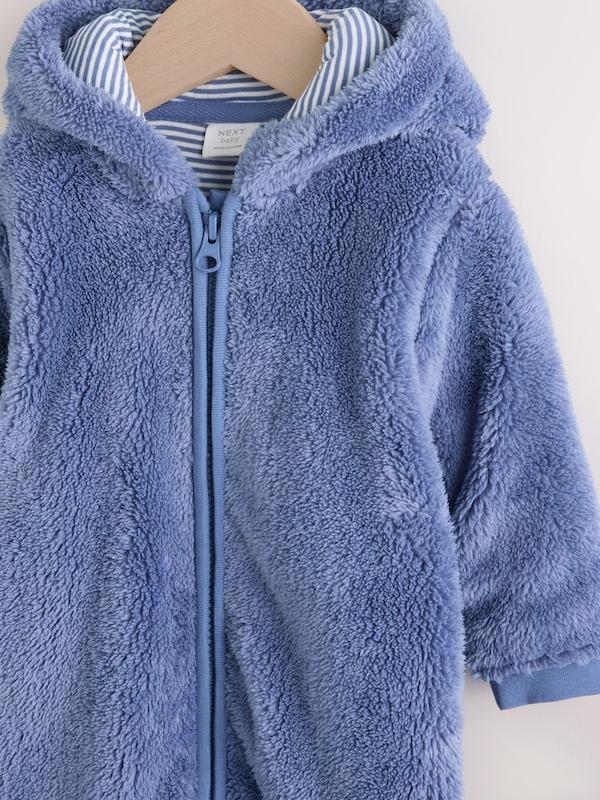 سرهمی کالس و پشمی نوزادی سرمه‌ای نکست | Next Navy Fleece Baby pramsuit