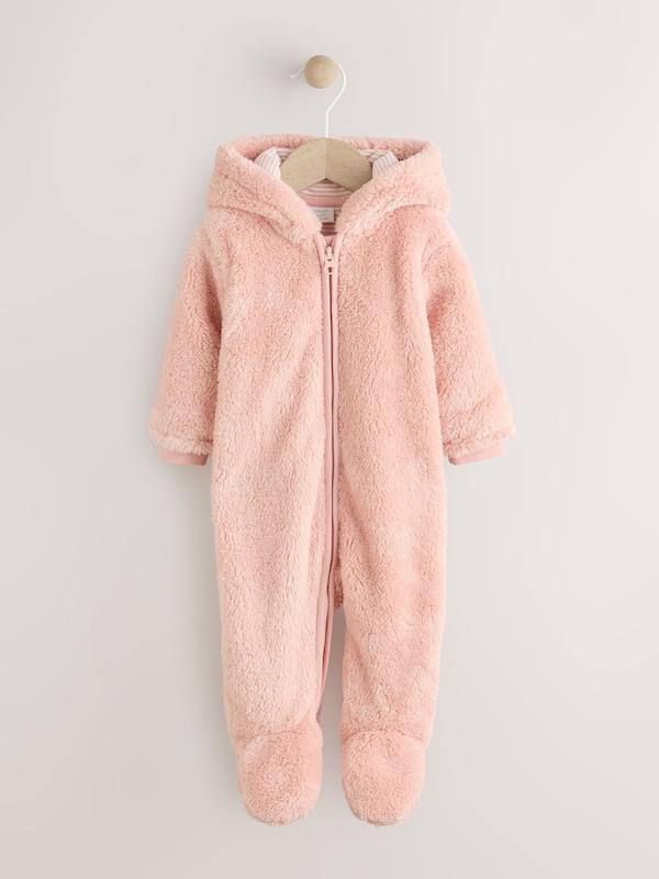 سرهمی پشمی نوزادی صورتی نکست | Next Pink Fleece Baby Pramsuit 