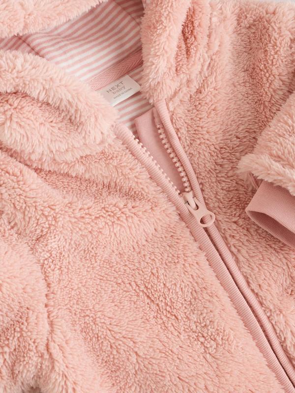 سرهمی پشمی نوزادی صورتی نکست | Next Pink Fleece Baby Pramsuit 