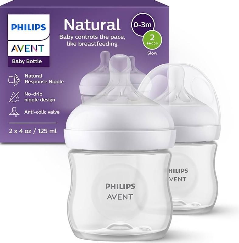 ست ۲ عددی شیشه شیر ۱۲۵ میلی‌لیتر فیلیپس اونت مدل نچرال ریسپانس (Natural Response)