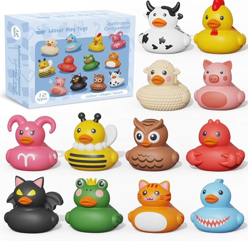 ست ۱۲ عددی اسباب‌بازی حمام طرح حیوانات (Water Play Toys)