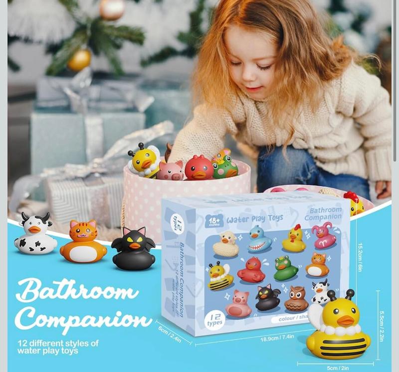 ست ۱۲ عددی اسباب‌بازی حمام طرح حیوانات (Water Play Toys)