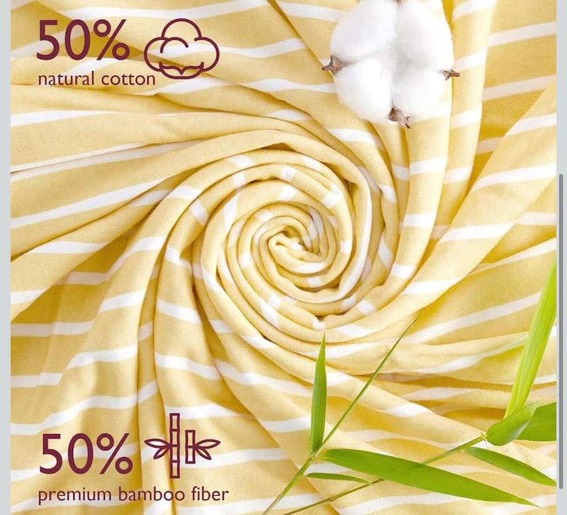 پک ۲ عددی حوله کلاه‌دار نوزاد مامکوزی طرح لیمو (Momcozy Baby Towels - Lemon)