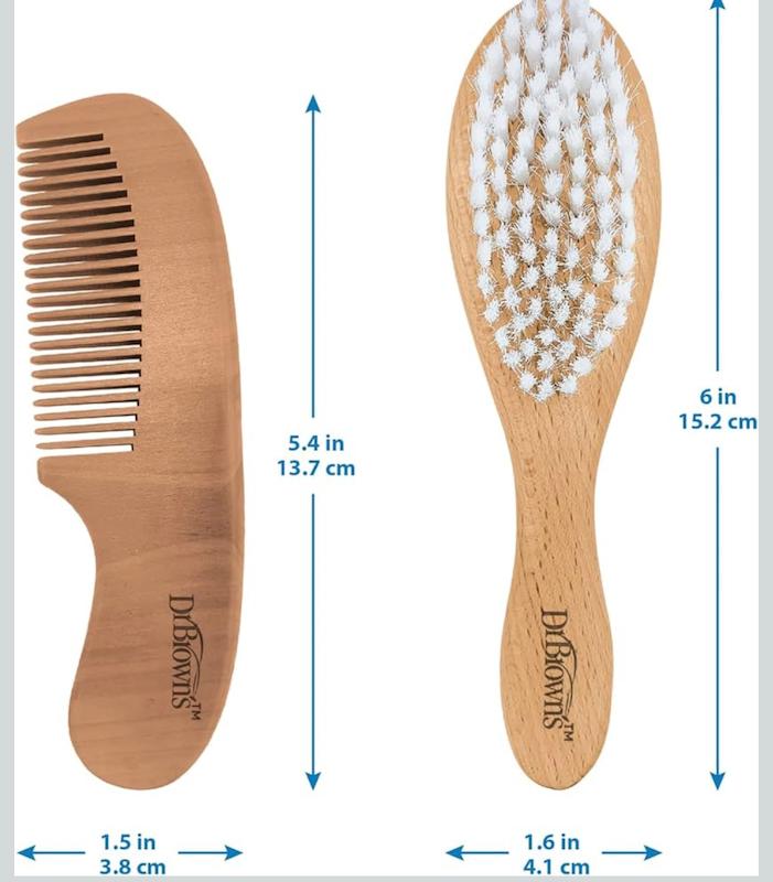 ست برس و شانه چوبی دکتر برنز (Dr. Brown's Wooden Brush & Comb)