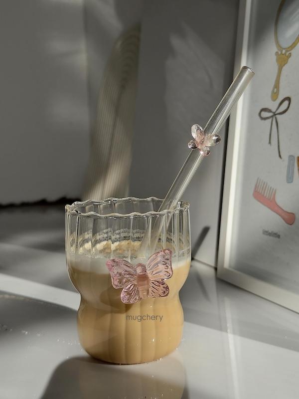 دوحبابی پروانه کریستالی صورتی ملیح🫧😍🧸