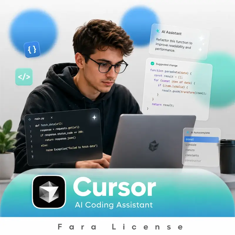 خرید اشتراک Cursor کرسر تحویل فوری از فرالایسنس