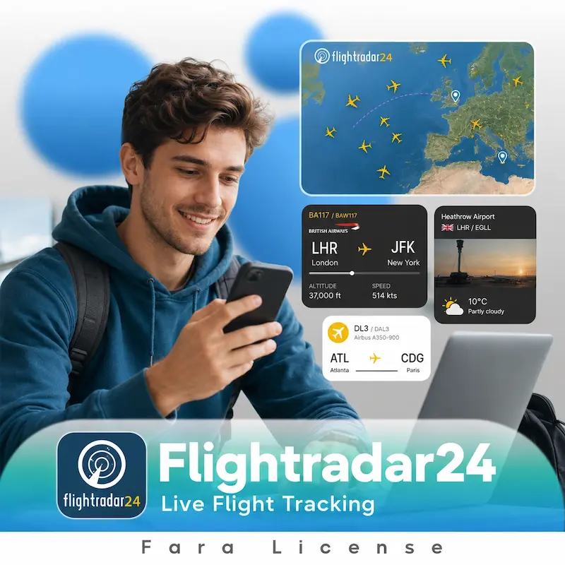 اشتراک سرویس Flightradar24 از فرالایسنس 