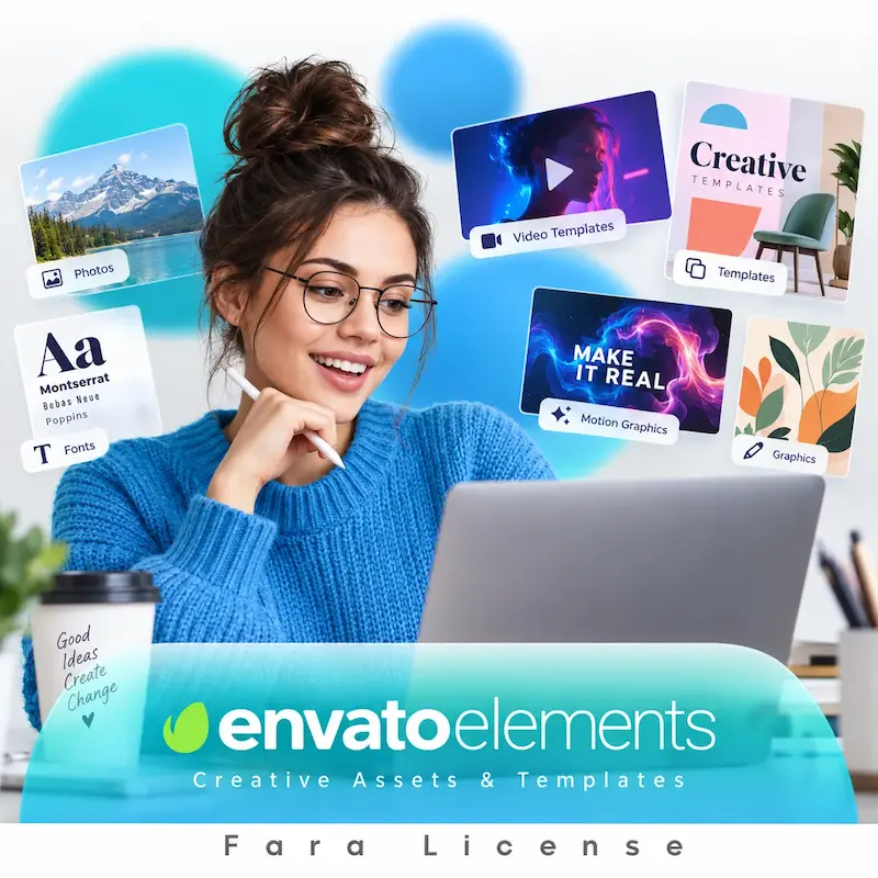 اشتراک envato انواتو المنتس در فرالایسنس 