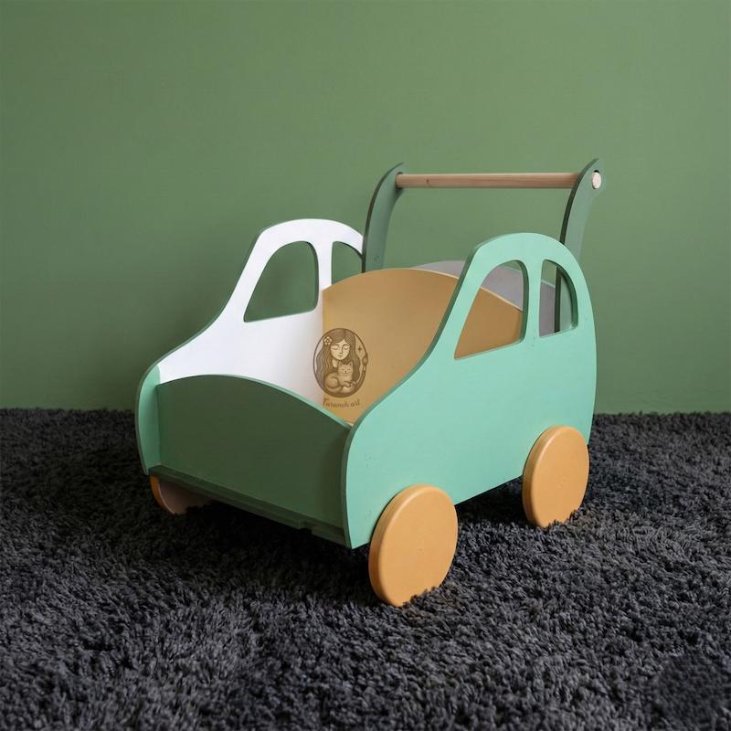 باکس اسباب بازی چرخ دار و دسته دار کودک طرح ماشین گالری فرانه