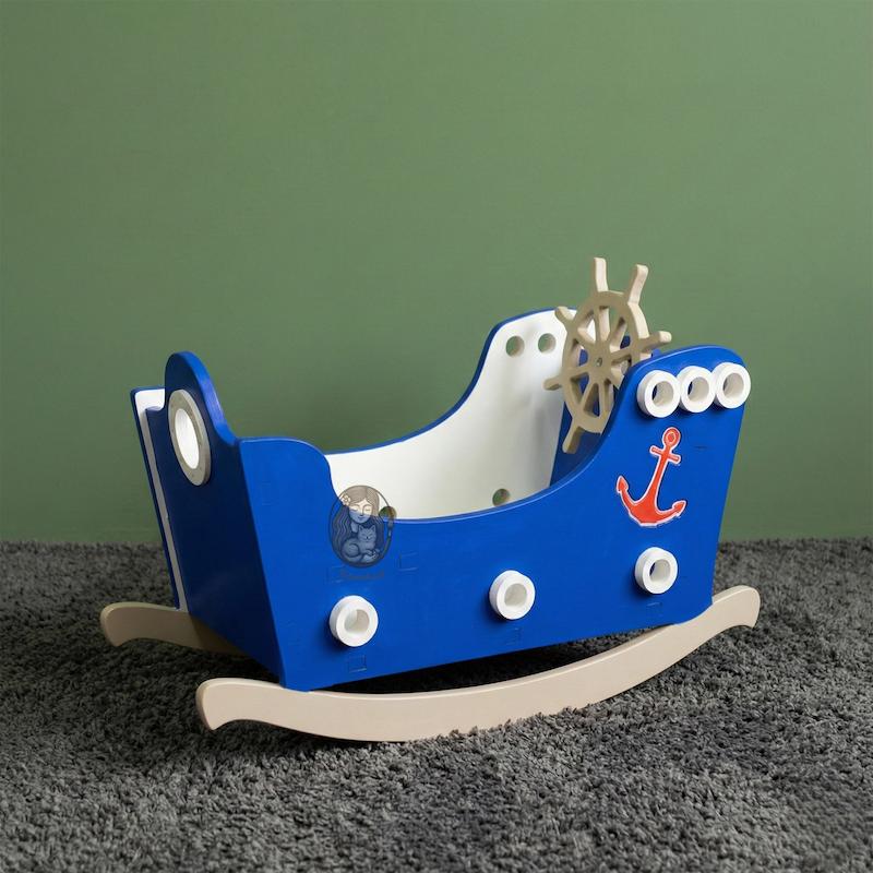 راکر چوبی کودک طرح کشتی گالری فرانه