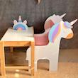 صندلی چوبی طرح یونیکورن ویژه خردسال گالری فرانه