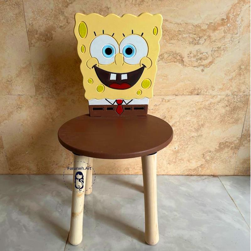 صندلی چوبی کودک طرح باب اسفنجی گالری فرانه