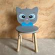 صندلی چوبی کودک طرح گربه پسرانه گالری فرانه