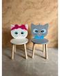صندلی چوبی کودک طرح گربه پسرانه گالری فرانه