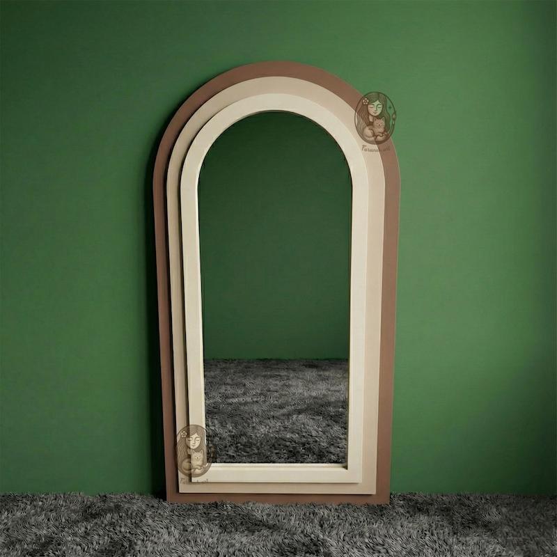 آینه قدی چوبی سه لایه کودک طرح رنگین کمان گالری فرانه