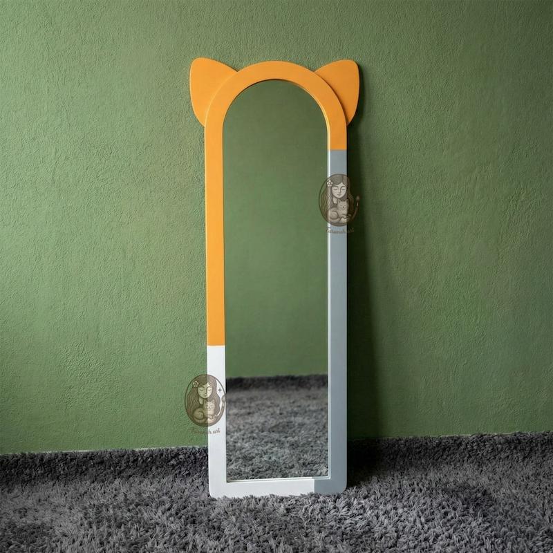 آینه قدی چوبی کودک طرح روباه گالری فرانه