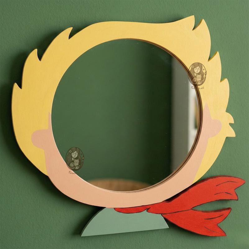 آینه چوبی دیواری کودک طرح شازده کوچولو گالری فرانه