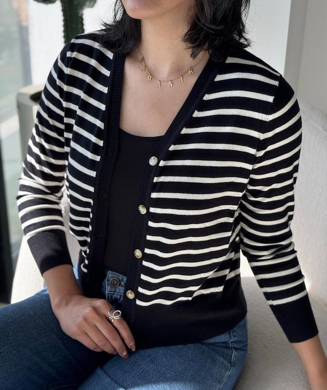 ژاکت بافت راه راه