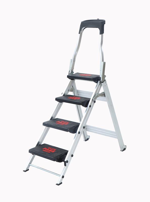 نردبان، نردبان آنتیک، نردبان ۴ پله، نردبان خانگی، نردبان اداری، نردبان سبک، نردبان مقاوم، آلوم پارس پله، ابزار کاسپین