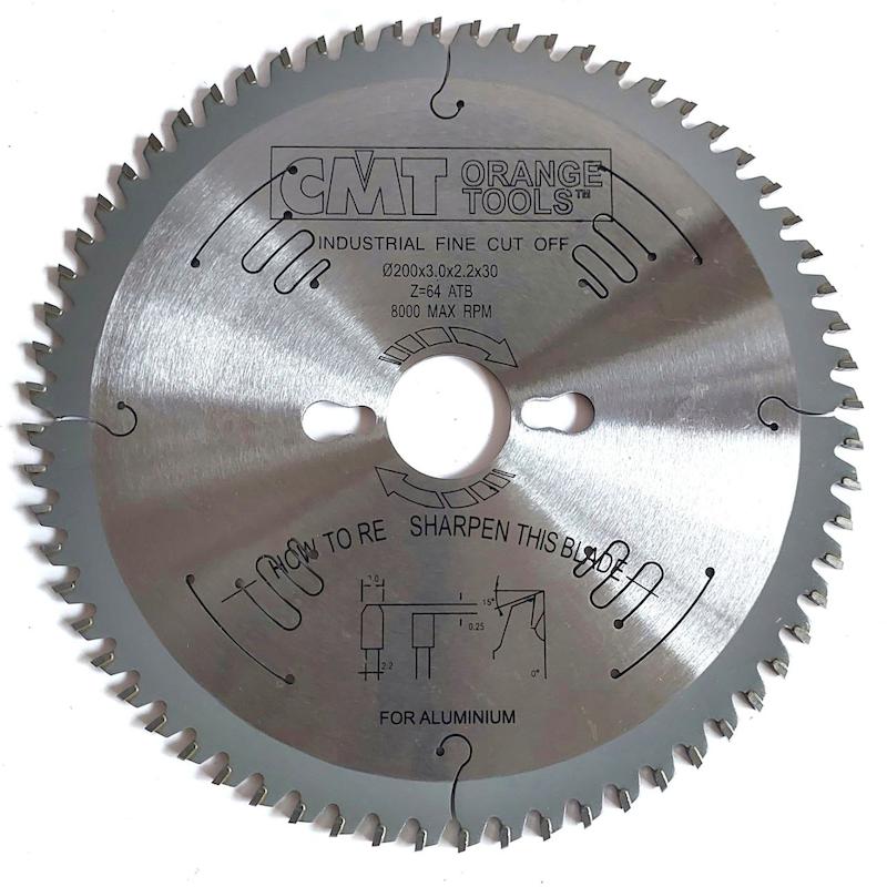 صفحه برش الماسه آلومینیوم و PVC بر سی ام تی (CMT) مدل 200x3x2.2x30x64T