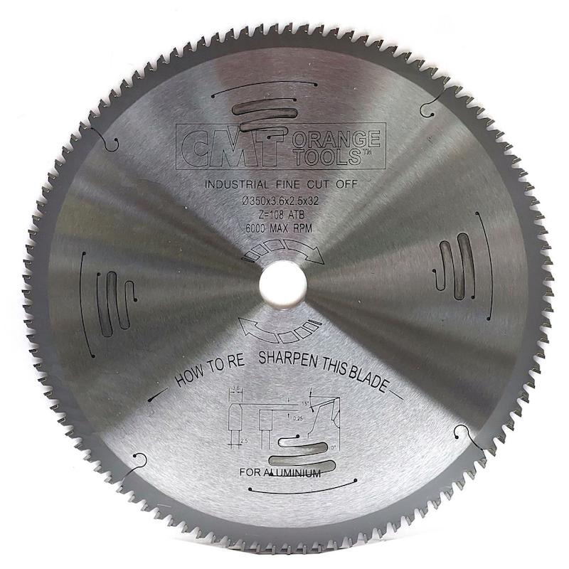 صفحه برش الماسه آلومینیوم و PVC بر سی ام تی (CMT) مدل 350x3.5x2.8x32x108T