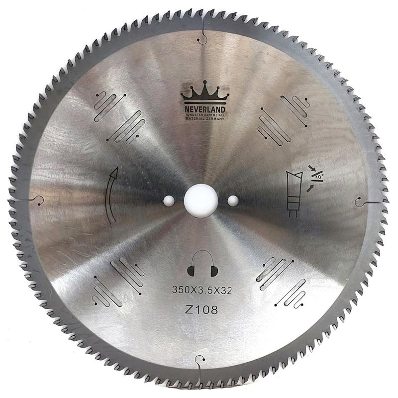 تیغ اره دیسکی ۳۵۰، صفحه برش MDF ۱۰۸ دندانه، تیغ چوب بری نورلند، دیسک اره فارسی‌بر، تیغ اره صنعتی، برشکاری MDF، ابزار کاسپین