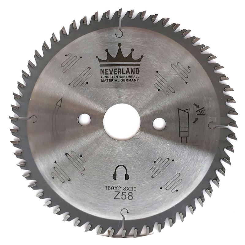 صفحه برش الماسه چوب بر نورلند NEVERLAND 180×2.8×2.0x30x58T