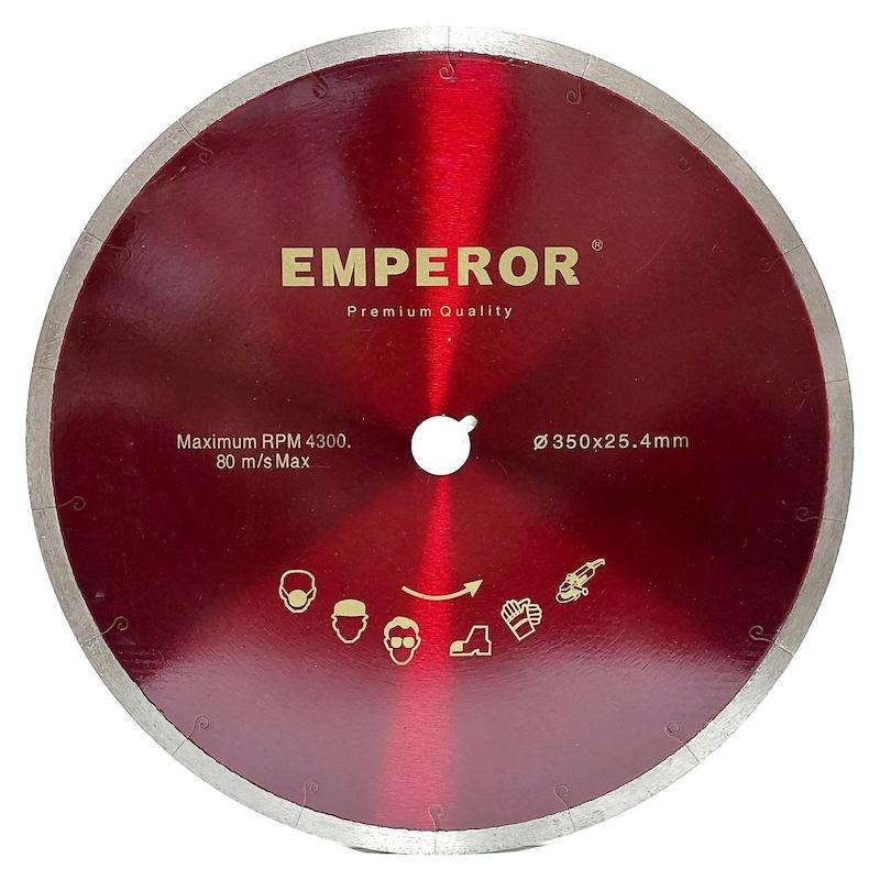 تیغه سرامیک بر ۳۵۰، صفحه برش پرسلان ۳۵۰، دیسک الماسه امپرور، تیغ اسلب بر، صفحه برش ۳۵۰ شفت ۲۵.۴، تیغ EMPEROR، پرسلان بر صنعتی، چاک مویی ۳۵۰