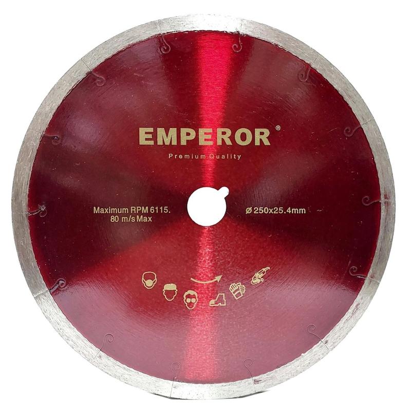 تیغه سرامیک بر ۲۵۰، صفحه برش پرسلان ۲۵۰، دیسک الماسه امپرور، تیغ اسلب بر، صفحه برش ۲۵۰ شفت ۲۵.۴، تیغ EMPEROR، پرسلان بر بدون لب‌پریدگی، چاک مویی