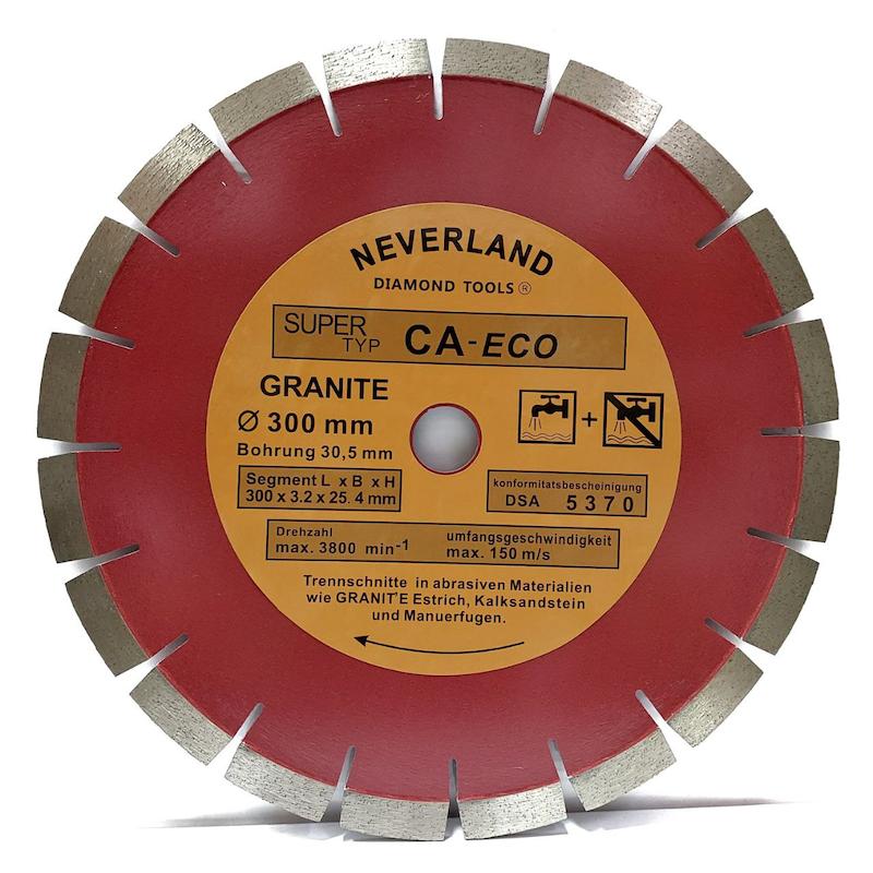 تیغه گرانیت بر ۳۰۰، صفحه برش آجر، دیسک الماسه نورلند، تیغ سگمنتی، صفحه برش ۳۰۰ Neverland، برش سنگبری مرطوب