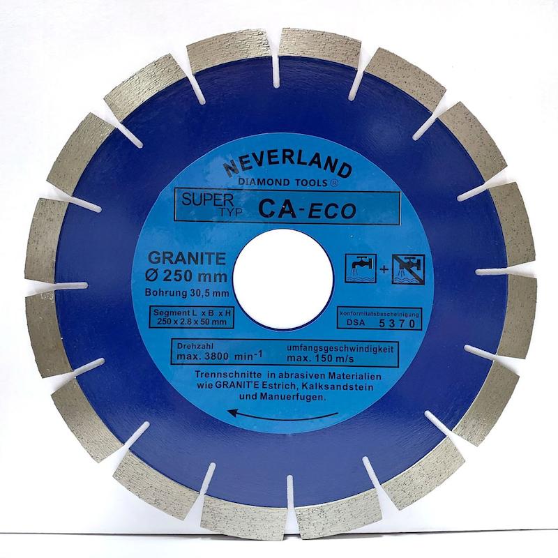 تیغه گرانیت بر ۲۵۰ بی صدا، صفحه برش سنگ Silent، دیسک الماسه نورلند ۲۵۰، تیغ سنگبری کم صدا، Neverland 250 Silent