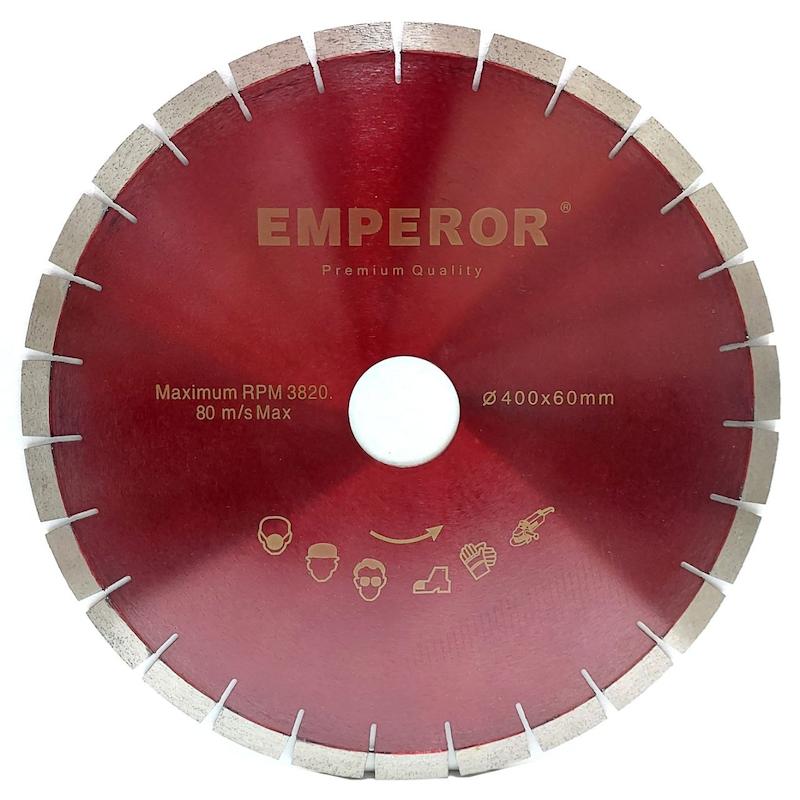 تیغه گرانیت بر ۴۰۰، صفحه برش سنگبری ۴۰۰، دیسک الماسه شفت ۶۰، امپرور EMPEROR، تیغ شیارزن صنعتی، برش آجر ۴۰۰