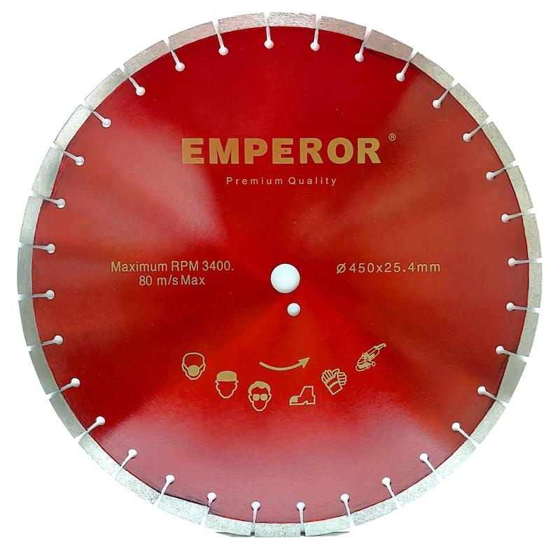 آسفالت بر ۴۵۰ امپرور، تیغه EMPEROR 450، دیسک برش آسفالت، الماسه صنعتی آسفالت‌بر، شفت ۲۵.۴