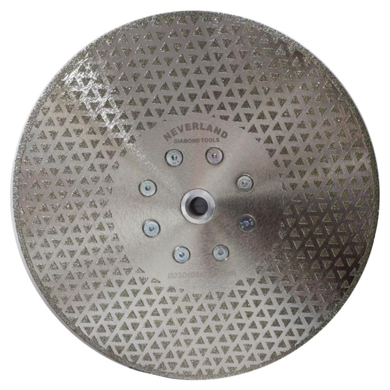 الکتروپلیت ۲۳۰ نورلند، تیغه Neverland 9-inch نقره‌ای، صفحه برش پرسلان الکتروپلیت ۲۳۰، دیسک مثلثی سرامیک بر، تیغه الکتروپلیت بدون لب‌پریدگی.