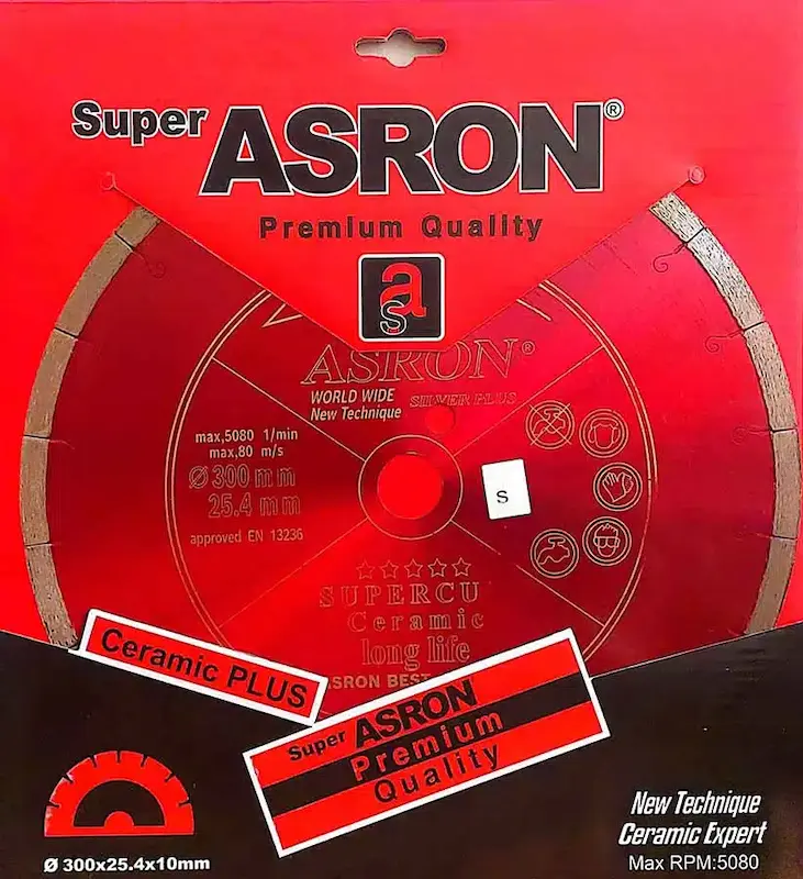 صفحه مخلوط بر آسرون، صفحه الماسه آسرون، صفحه برش ASRON Mix 300، صفحه سنگ بر 300 آسرون، تیغه برش مرمریت، صفحه برش پرسلان، تیغه الماسه مرمر، خرید صفحه آسرون، ابزار برش سنگ، صفحه 300 میلی متر، ASRON Red Blade، قیمت صفحه مخلوط بر آسرون، تیغ اره الماسه